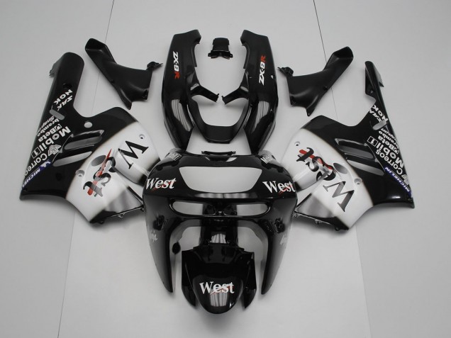 Discount 1994-1997 Black White West Kawasaki ZX9R Motorcycle Replacement Fairings UK Discount 1994-1997 Black White West Kawasaki ZX9R Motorcycle Replacement Fairings UK