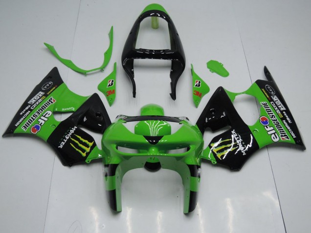 Discount 1998-1999 Green Monster Kawasaki ZX6R Motor Bike Fairings UK Discount 1998-1999 Green Monster Kawasaki ZX6R Motor Bike Fairings UK