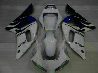 Discount 1998-2002 White Blue Yamaha YZF R6 Bike Fairings UK