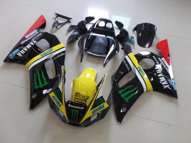 Discount 1998-2002 Black Yellow Monster Yamaha YZF R6 Bike Fairings UK