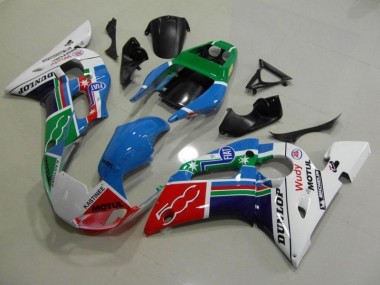 Discount 1998-2002 Blue White Green Red Wudy Motul Dunlop Yamaha YZF R6 Bike Fairings UK