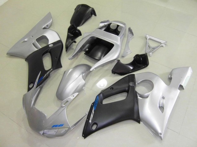 Discount 1998-2002 Black Silver Yamaha YZF R6 Motorcycle Fairings Kit UK Discount 1998-2002 Black Silver Yamaha YZF R6 Motorcycle Fairings Kit UK