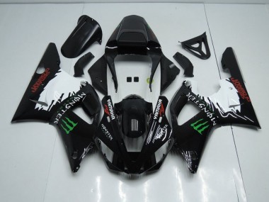 Discount 2000-2001 Black White Monster Yamaha YZF R1 Bike Fairing UK