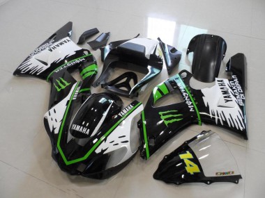 Discount 2000-2001 Black White Green Monster Yamaha YZF R1 Bike Fairings UK