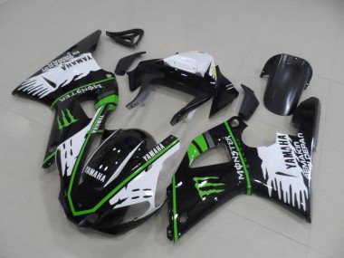 Discount 2000-2001 Black White Green Monster Yamaha YZF R1 Motorbike Fairing UK