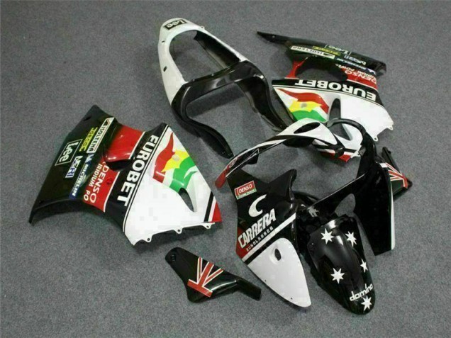 Discount 2000-2002 Black White Eurobet Kawasaki ZX6R Bike Fairing UK Discount 2000-2002 Black White Eurobet Kawasaki ZX6R Bike Fairing UK