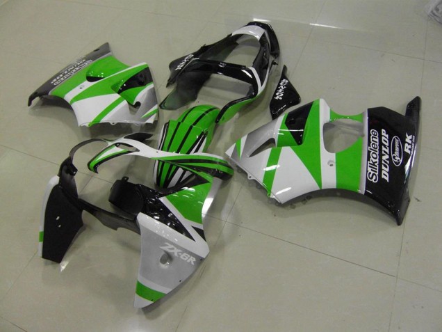 Discount 2000-2002 Green White Stripe Kawasaki ZX6R Motorcycle Bodywork UK Discount 2000-2002 Green White Stripe Kawasaki ZX6R Motorcycle Bodywork UK