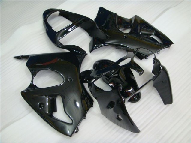 Discount 2000-2002 Glossy Black Kawasaki ZX6R Motorbike Fairing Kits UK