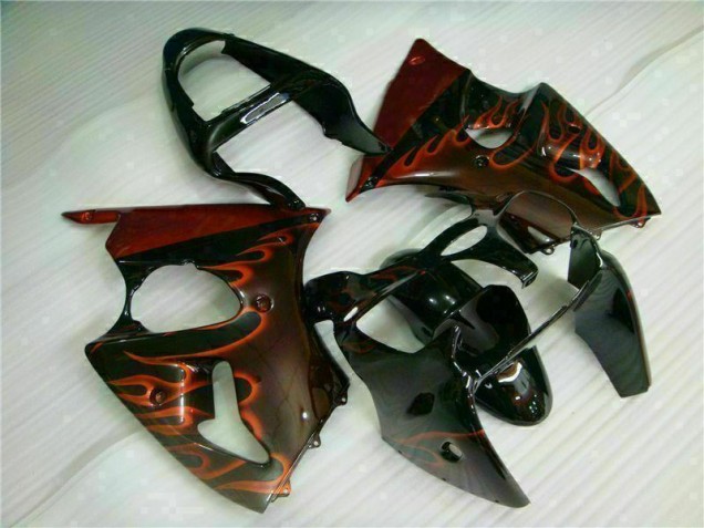 Discount 2000-2002 Black Red Flame Kawasaki ZX6R Motorcycle Fairing Kits UK Discount 2000-2002 Black Red Flame Kawasaki ZX6R Motorcycle Fairing Kits UK