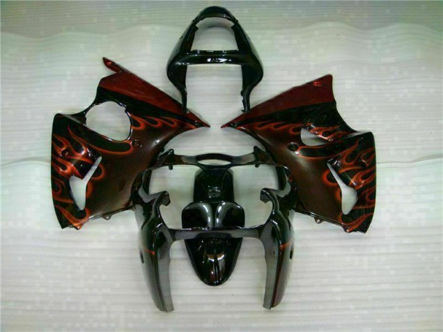 Discount 2000-2002 Black Red Flame Kawasaki ZX6R Motorcycle Fairing Kits UK Discount 2000-2002 Black Red Flame Kawasaki ZX6R Motorcycle Fairing Kits UK