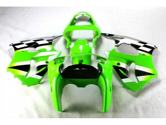 Discount 2000-2002 Green Black White Kawasaki ZX6R Bike Fairings UK Discount 2000-2002 Green Black White Kawasaki ZX6R Bike Fairings UK