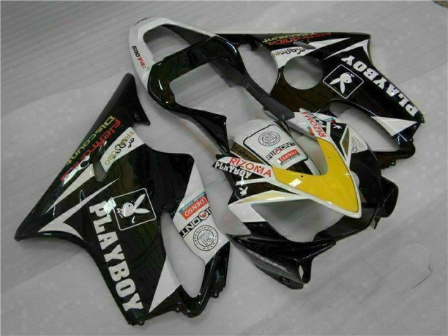 Discount 2001-2003 Yellow Silver Black Playboy Honda CBR600 F4i Motorcycle Fairing Kit UK