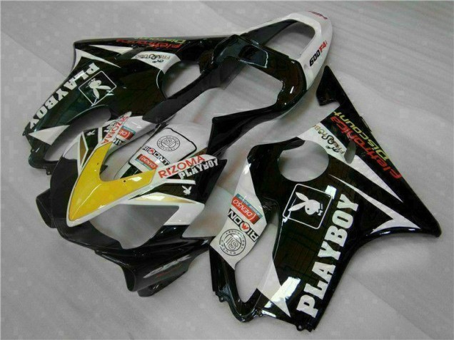 Discount 2001-2003 Yellow Silver Black Playboy Honda CBR600 F4i Motorcycle Fairing Kit UK