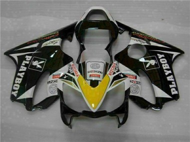 Discount 2001-2003 Yellow Silver Black Playboy Honda CBR600 F4i Motorcycle Fairing Kit UK