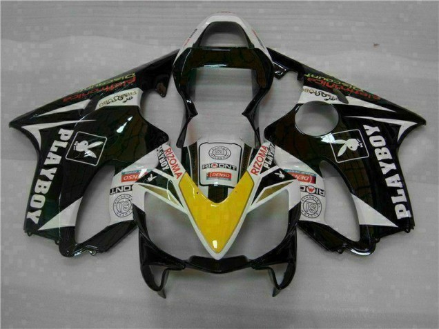 Discount 2001-2003 Yellow Silver Black Playboy Honda CBR600 F4i Motorcycle Fairing Kit UK