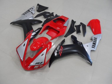 Discount 2002-2003 Red Matte Silver Yamaha YZF R1 Motorcycle Fairing Kit UK