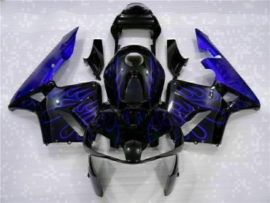 Discount 2003-2004 Black with Blue Flame Honda CBR600RR Motorcycle Fairing Kits UK