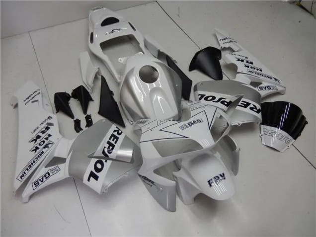 Discount 2003-2004 Silver White Black Repsol Honda CBR600RR Motorcycle Fairings Kit UK Discount 2003-2004 Silver White Black Repsol Honda CBR600RR Motorcycle Fairings Kit UK