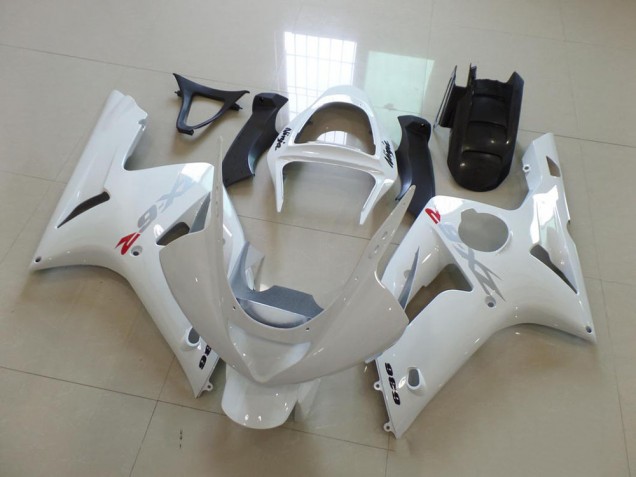 Discount 2003-2004 White with Silver Decals Kawasaki ZX6R Motorcycle Fairings UK Discount 2003-2004 White with Silver Decals Kawasaki ZX6R Motorcycle Fairings UK