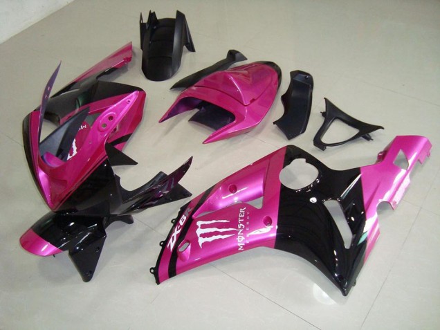 Discount 2003-2004 Pink Black Monster Kawasaki ZX6R Bike Fairing Kit UK Discount 2003-2004 Pink Black Monster Kawasaki ZX6R Bike Fairing Kit UK