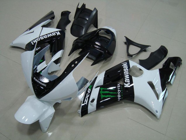 Discount 2003-2004 White Monster Kawasaki ZX6R Motorbike Fairing Kits UK Discount 2003-2004 White Monster Kawasaki ZX6R Motorbike Fairing Kits UK