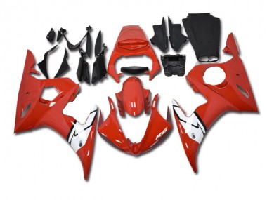 Discount 2003-2005 Red White Yamaha YZF R6 Motorbike Fairing Kits UK