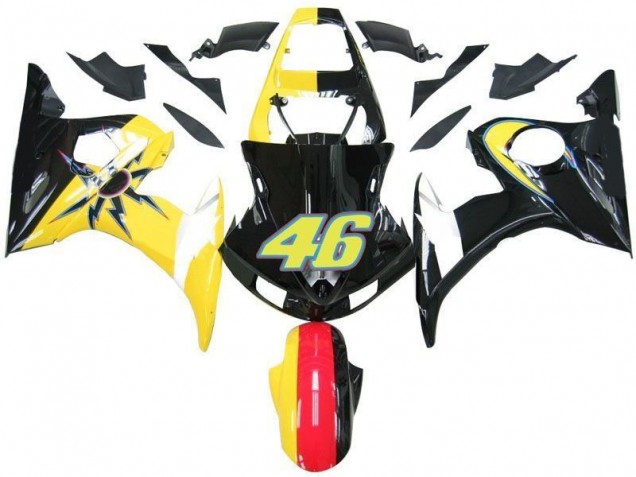 Discount 2003-2005 Black Yellow No. 46 Yamaha YZF R6 Motorcycle Fairings UK Discount 2003-2005 Black Yellow No. 46 Yamaha YZF R6 Motorcycle Fairings UK