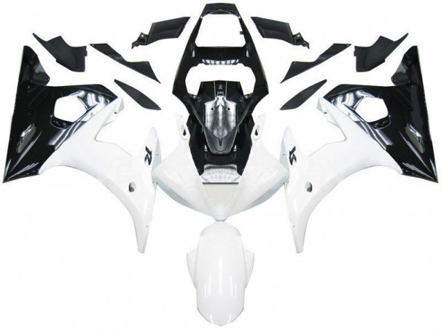 Discount 2003-2005 Black White Yamaha YZF R6 Motorcycle Fairing Kits UK