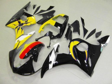 Discount 2003-2005 Moon Black Yellow Yamaha YZF R6 Motorcycle Fairings Kits UK