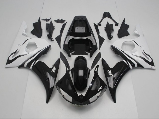 Discount 2003-2005 Black and White Yamaha YZF R6 Motor Bike Fairings UK