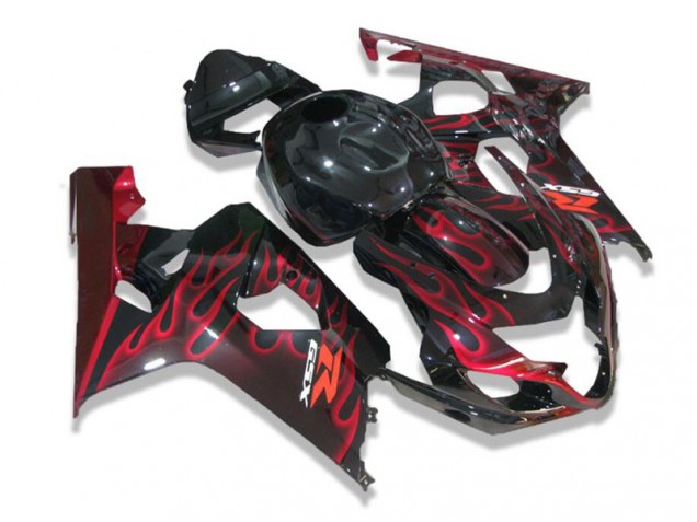 Discount 2004-2005 Black Red Flames Suzuki GSXR 600/750 Motorcycle Fairing UK Discount 2004-2005 Black Red Flames Suzuki GSXR 600/750 Motorcycle Fairing UK