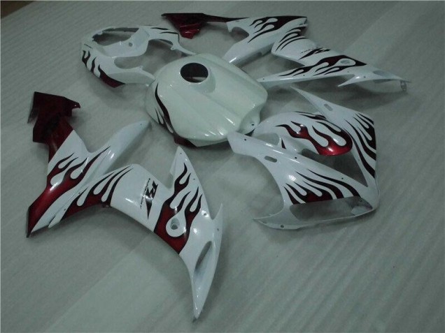 Discount 2004-2006 White Red Flame Yamaha YZF R1 Motorcyle Fairings UK Discount 2004-2006 White Red Flame Yamaha YZF R1 Motorcyle Fairings UK