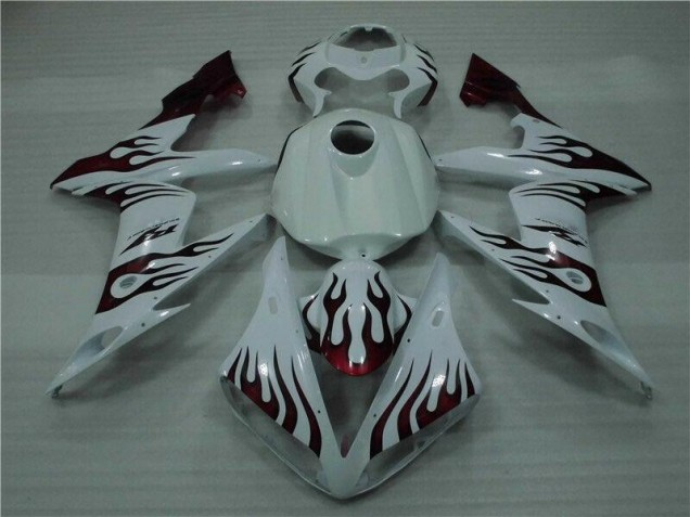 Discount 2004-2006 White Red Flame Yamaha YZF R1 Motorcyle Fairings UK Discount 2004-2006 White Red Flame Yamaha YZF R1 Motorcyle Fairings UK