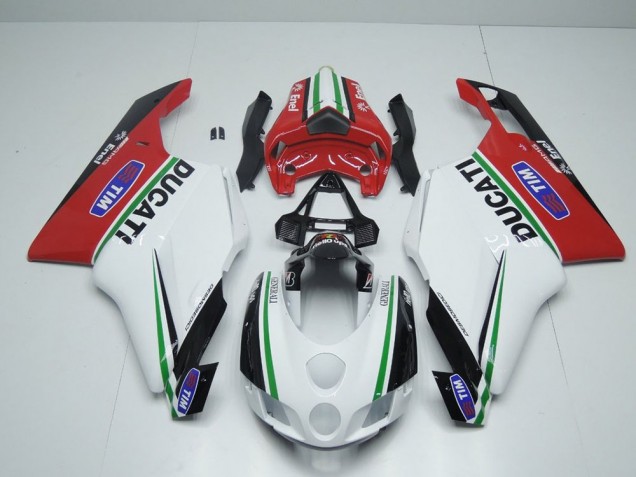 Discount 2005-2006 White Red Enel Ducati 749 999 Bike Fairing Kit UK