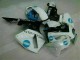 Discount 2005-2006 White Blue Honda CBR600RR Motorcyle Fairings UK