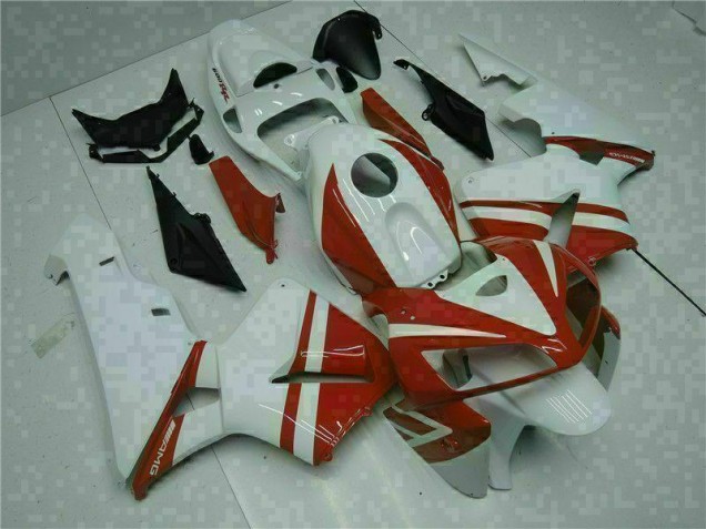 Discount 2005-2006 White Red Honda CBR600RR Motorcycle Fairings UK