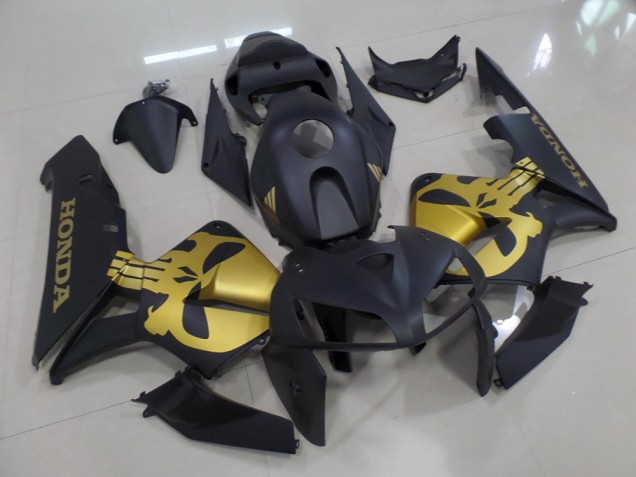 Discount 2005-2006 Matte Black with Gold Skull Honda CBR600RR Moto Fairings UK Discount 2005-2006 Matte Black with Gold Skull Honda CBR600RR Moto Fairings UK