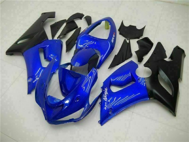 Discount 2005-2006 Blue Kawasaki ZX6R Motorcycle Fairing Kit UK