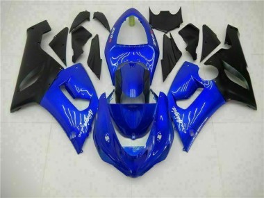 Discount 2005-2006 Blue Kawasaki ZX6R Motorcycle Fairing Kit UK