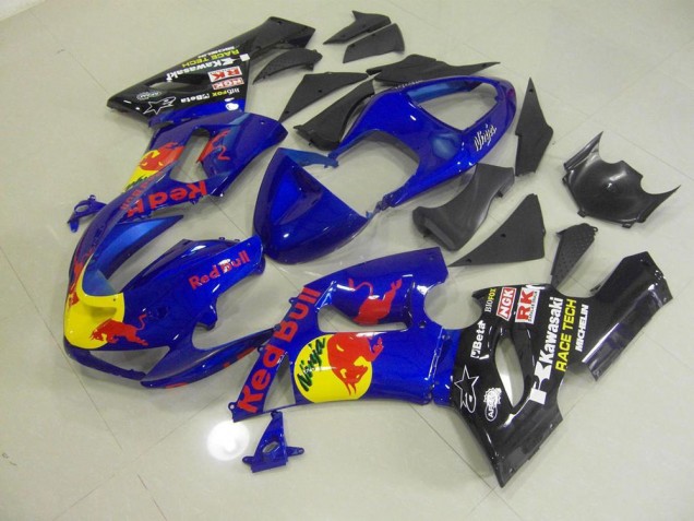 Discount 2005-2006 Blue Red Bull Kawasaki ZX6R Motorbike Fairings UK Discount 2005-2006 Blue Red Bull Kawasaki ZX6R Motorbike Fairings UK