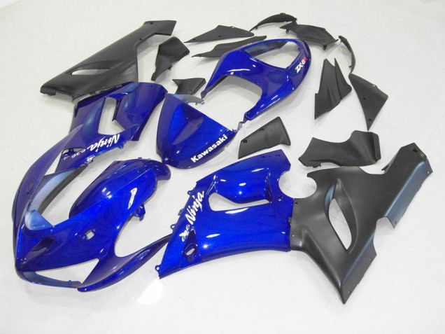 Discount 2005-2006 Blue Black Kawasaki ZX6R Motorcycle Fairing UK