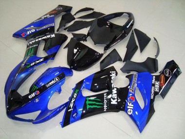 Discount 2005-2006 Candy Blue Monster Kawasaki ZX6R Motorcycle Fairing Kits UK