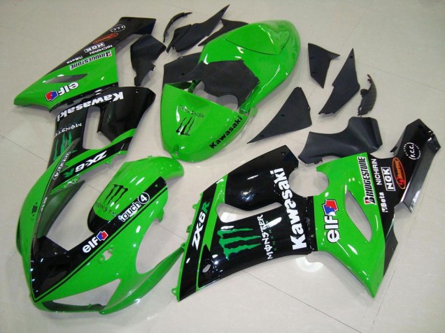Discount 2005-2006 Green Monster Kawasaki ZX6R Motorcycle Fairing Kit UK Discount 2005-2006 Green Monster Kawasaki ZX6R Motorcycle Fairing Kit UK