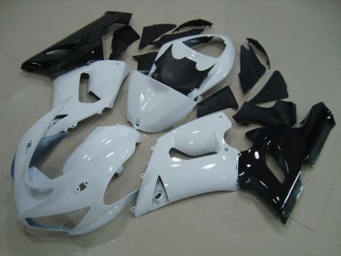Discount 2005-2006 White Black Kawasaki ZX6R Replacement Motorcycle Fairings UK