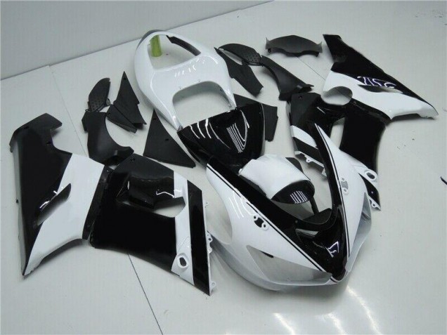 Discount 2005-2006 Black White Kawasaki ZX6R Moto Fairings UK Discount 2005-2006 Black White Kawasaki ZX6R Moto Fairings UK
