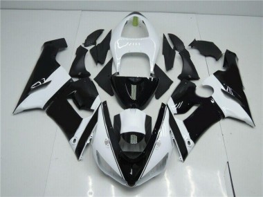 Discount 2005-2006 Black White Kawasaki ZX6R Moto Fairings UK