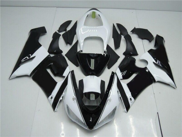 Discount 2005-2006 Black White Kawasaki ZX6R Moto Fairings UK Discount 2005-2006 Black White Kawasaki ZX6R Moto Fairings UK