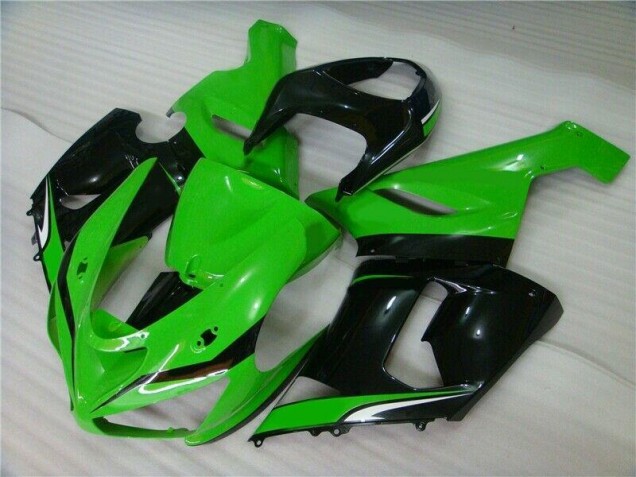 Discount 2005-2006 Green White Black Kawasaki ZX6R Motorcyle Fairings UK Discount 2005-2006 Green White Black Kawasaki ZX6R Motorcyle Fairings UK