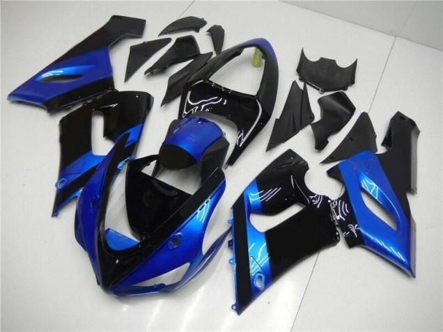 Discount 2005-2006 Blue Black Kawasaki ZX6R Motorcycle Fairing Kits UK Discount 2005-2006 Blue Black Kawasaki ZX6R Motorcycle Fairing Kits UK