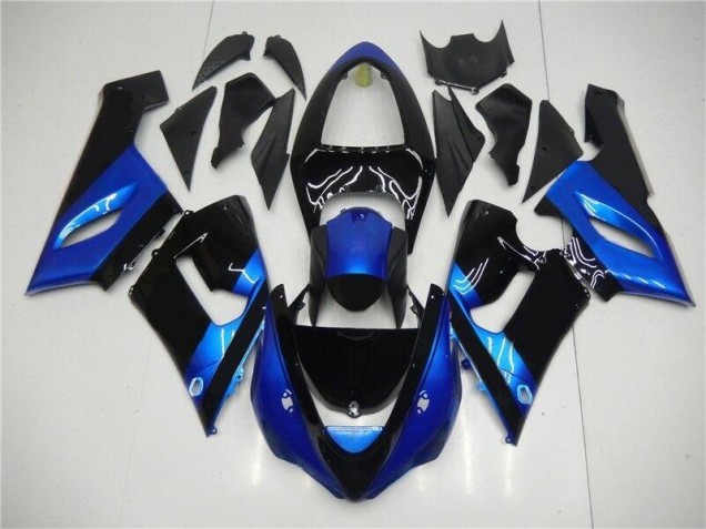 Discount 2005-2006 Blue Black Kawasaki ZX6R Motorcycle Fairing Kits UK Discount 2005-2006 Blue Black Kawasaki ZX6R Motorcycle Fairing Kits UK